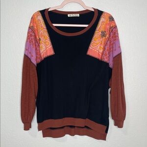 We The Free Feelin It Black Combo Patch  Top Size Medium